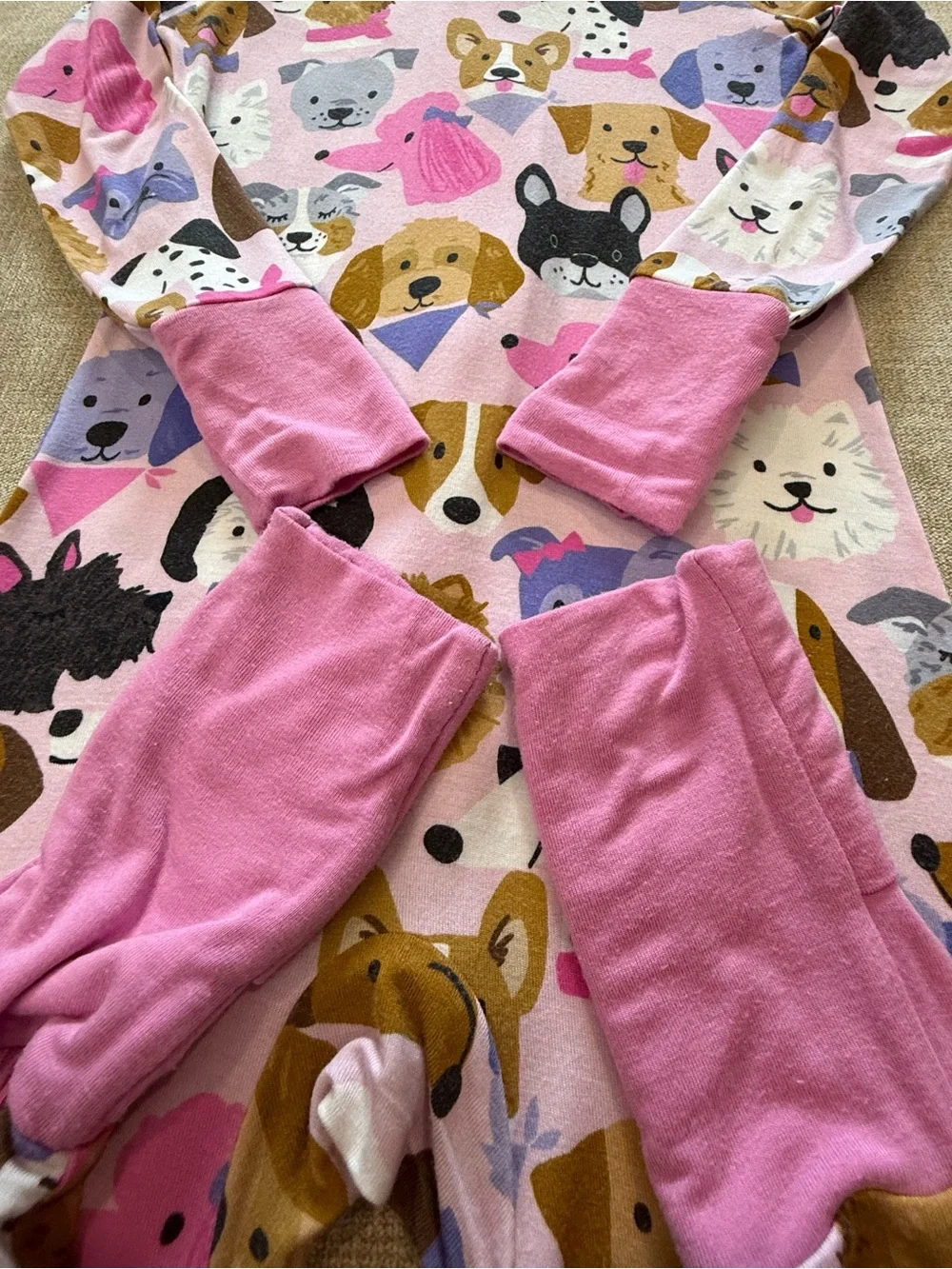 Little Sleepies Pink Puppy Parade Zippy 18-24 Months